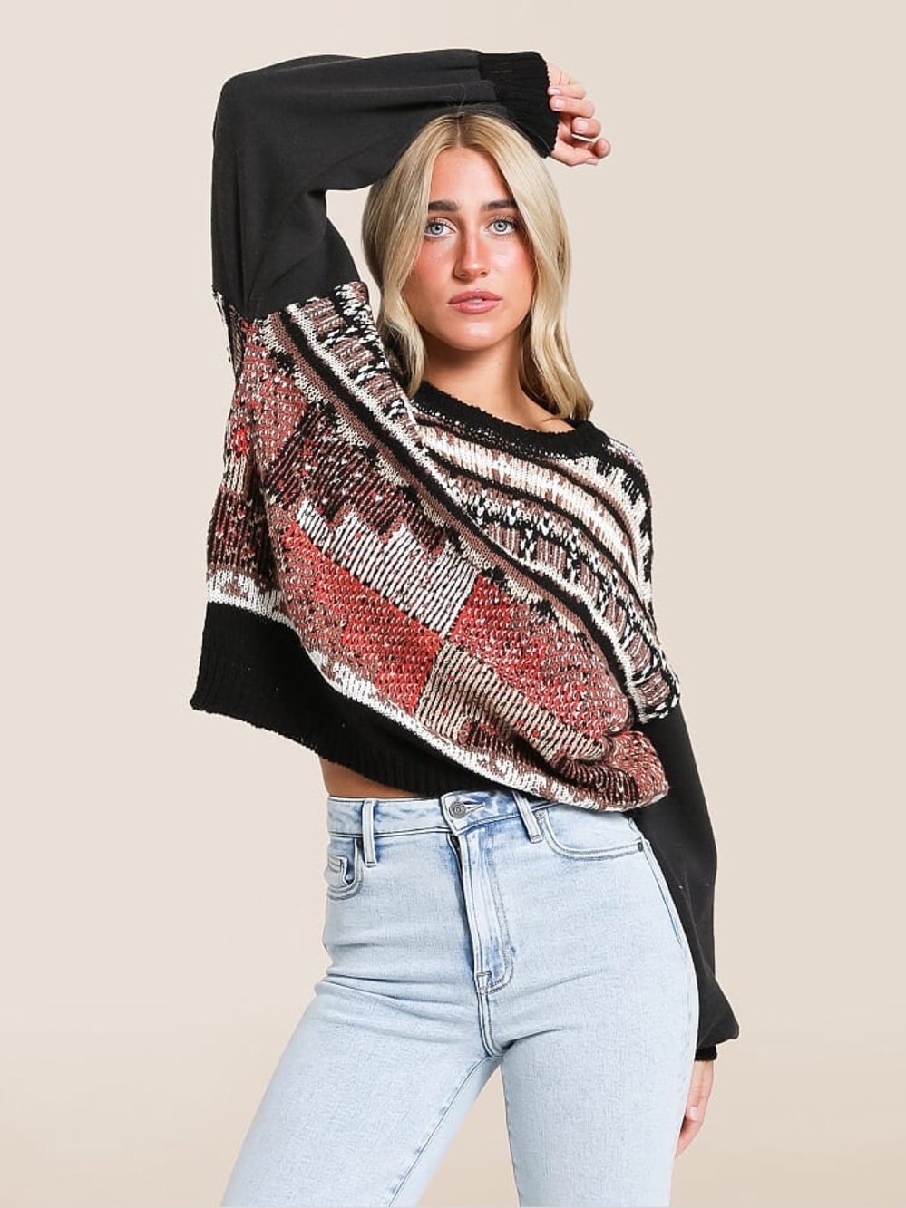 NWT Gilded Intent Mixed Sweater - Picture 5 of 7
